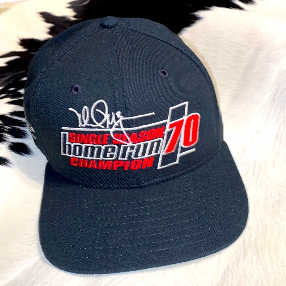 Vintage 90s Mark McGwire Single Season 70 Home Runs Champion Snapback Cap